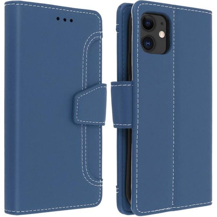 Housse Apple iPhone 11 Étui Folio Portefeuille Fonction Support bleu Bleu