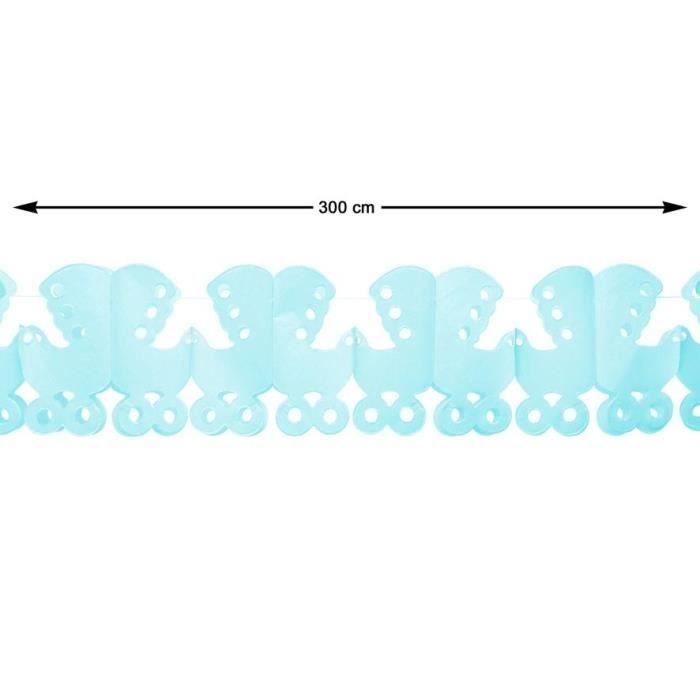 ATOSA Guirlande en papier - Bleu - 300 cm (Lot de 3)