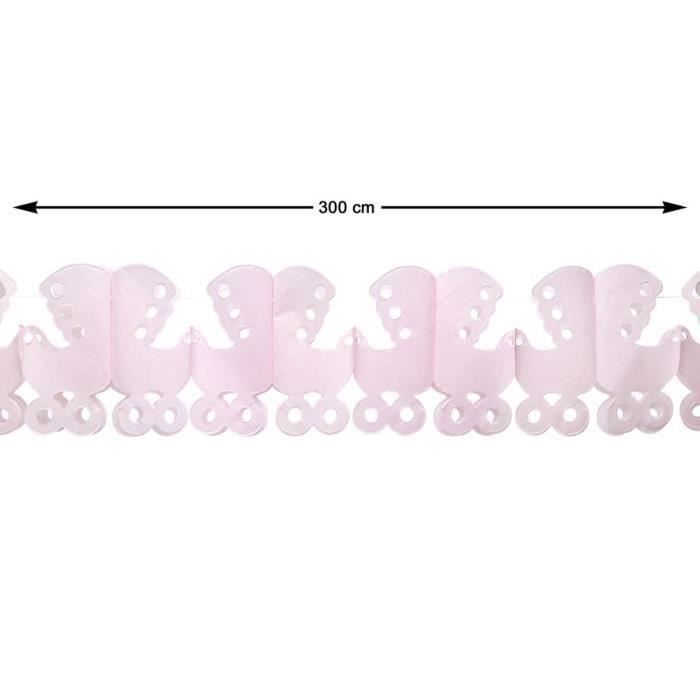ATOSA Guirlande en papier - Rose - 300 cm (Lot de 3)