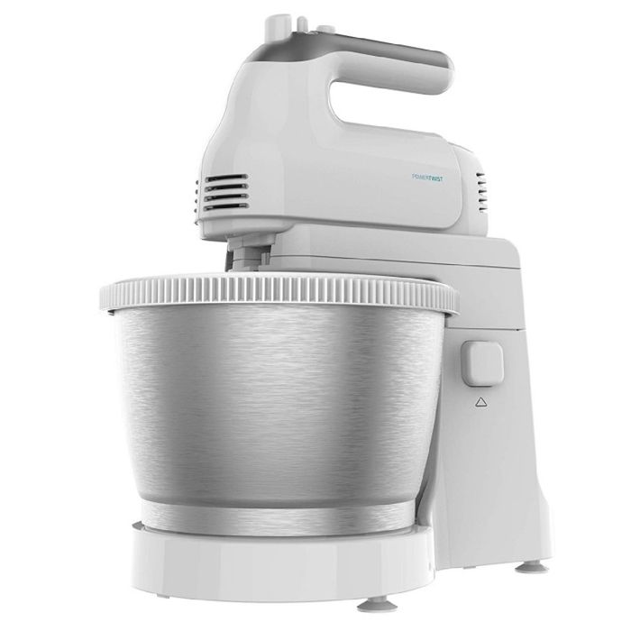 Cecotec Robot Pâtissier PowerTwist 500 Steel. Bol Auto-giratoire en Acier Inoxydable, 3.5 L de Capacité, 5 Niveaux de Vitesse, Fonct
