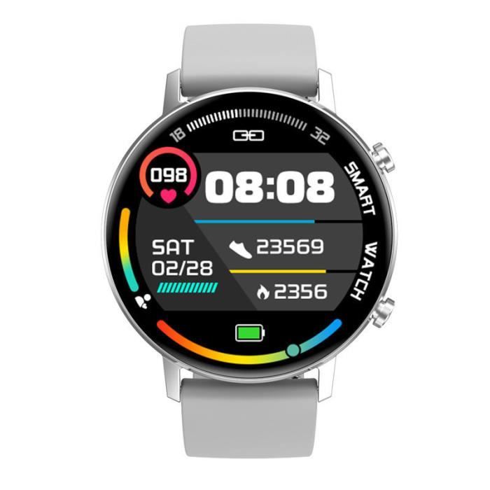 Montre Connectée pour Homme Femmes Enfant Sport Suivi d'activité Fonction pour iPhone Android-Gris
