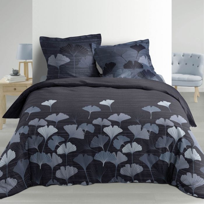 CDaffaires Housse de couette 220x240 cm + taies en percale 78 fils Alix