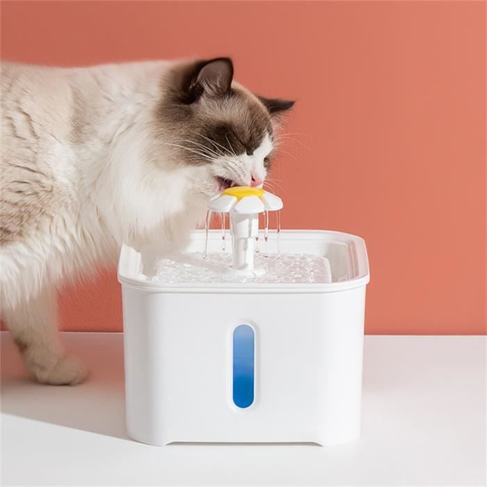Fontaine à Eau pour Chat Chien Filtre Fontaine à Eau Animaux 2.5L Pompe Fontaine à Eau pour Chat Silencieuse Distributeur Eau Chat