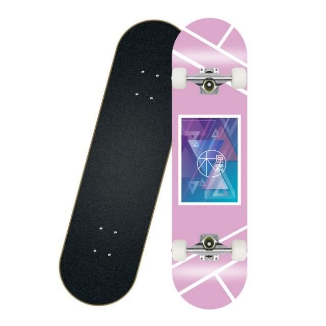 EGSII 80cm Skateboard Adulte Longboard Planche à Roulettes Rose