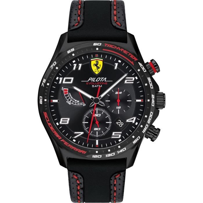 Ferrari - Montre Hommes - Quartz - Chronographe - Bracelet Silicone Noir - 0830717