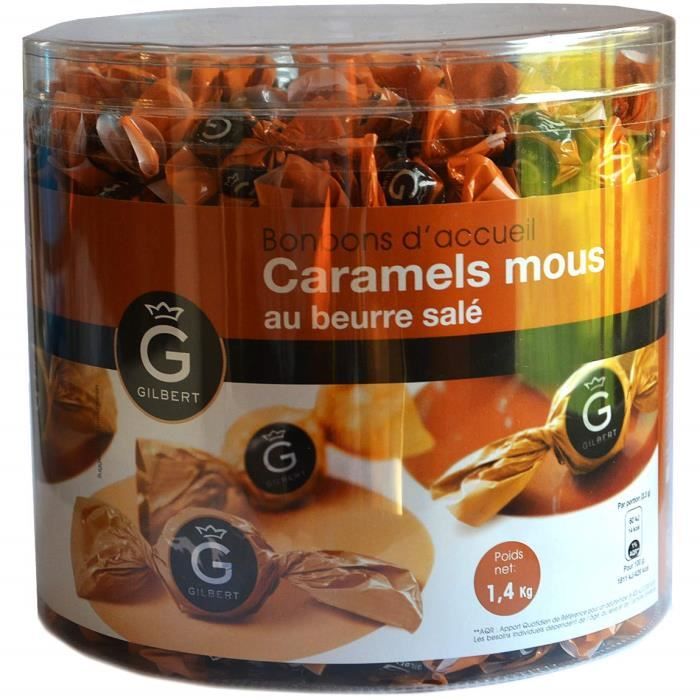 Mini bonbons d'accueil, Bonbon caramel au beurre salé, Mini bonbons pour salle s'attente, guichet réception, cabinet médical 1,4 KG