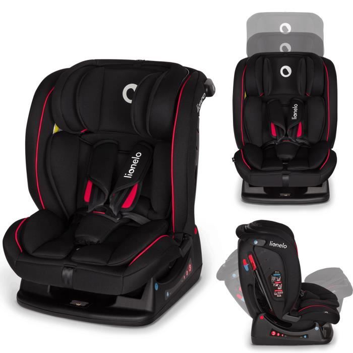 LIONELO Aart siège auto bébé de 0 à 36 kg, groupe 0/1/2/3, ceintures de sécurité à 5 points, option dos à la route, Noir