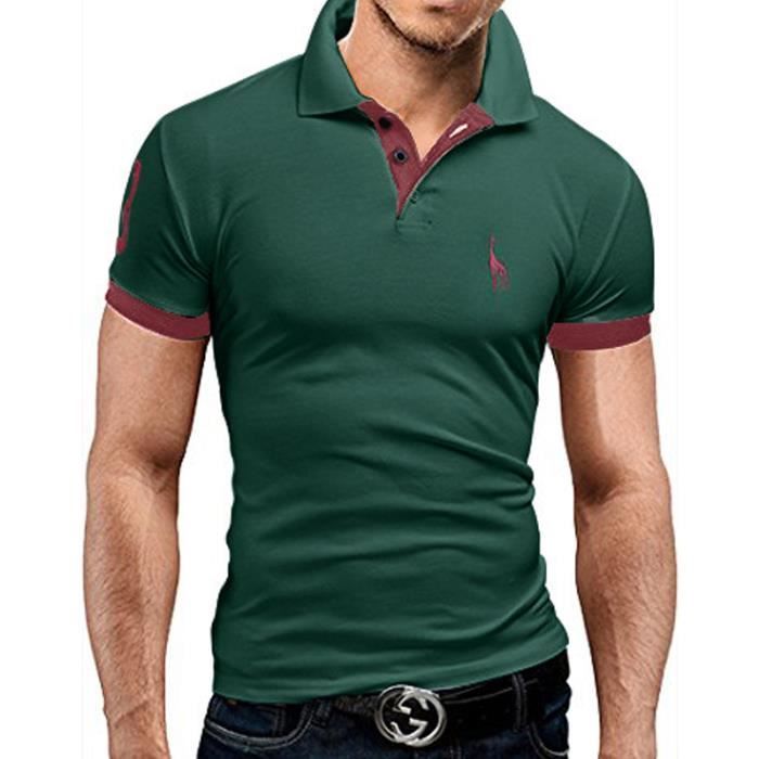 T Shirt Homme uni t-shirt slim fit homme polo de mode T-shirt de fitness Tee Shirt Hommes de sport