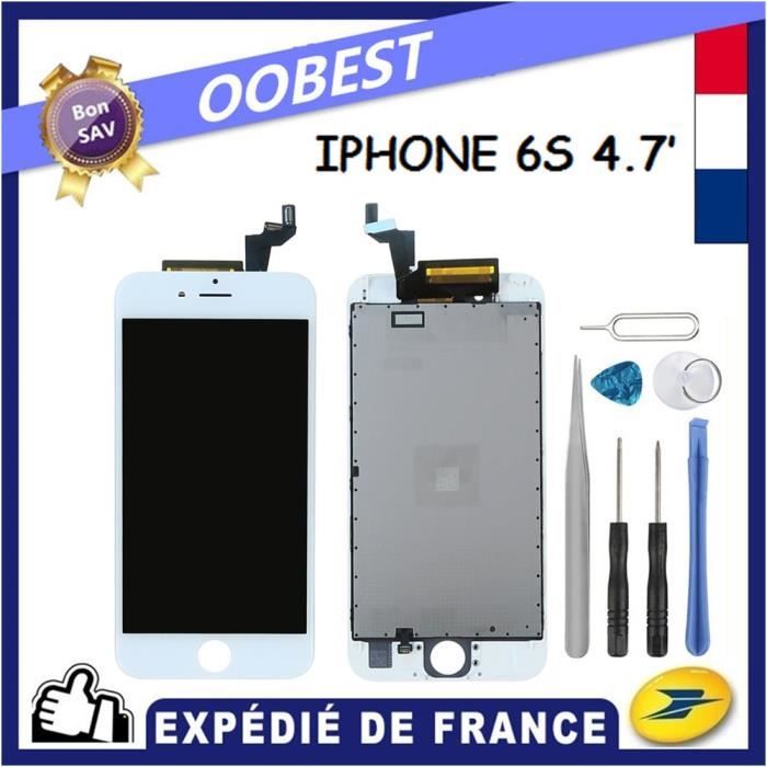 ECRAN IPHONE 6S LCD BLANC 4.7 + VITRE TACTILE CHASSIS (Envoie sous 24H de FR)