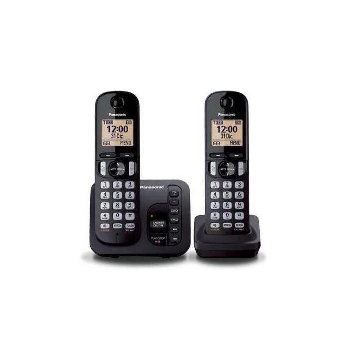 PANASONIC téléphone DECT duo noir avec répondeur