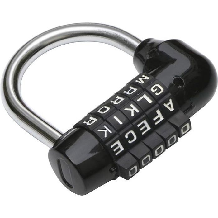 TRIXES Cadenas Noir à Combinaison 5 Lettres