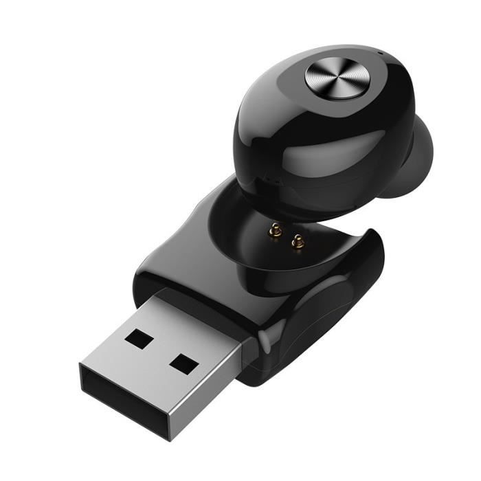 USB black -Écouteurs sans fil Bluetooth TWS,stéréo,avec Microphone,métal mat,toucher,musique,avec boîte de chargement