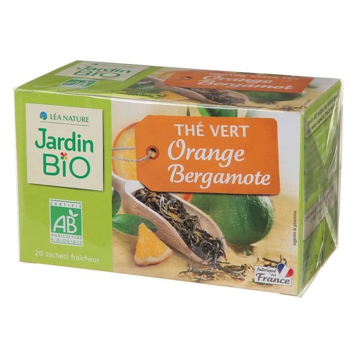 Thé vert bergamote bio ETUI 20 SACHETS DE 1.5G SOIT 30G Jardin Bio