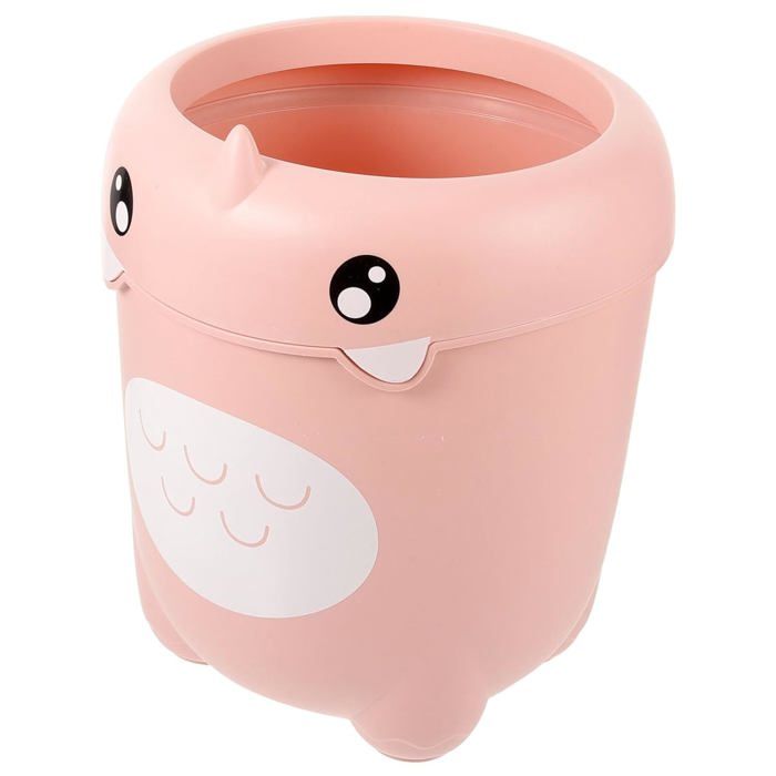 Rangement Bureau Décoratif Poubelle De Bureau Mignonnette En Forme D'Ours - Avec Couvercle Amovible - Rose - Idéale Pour Bureau, Chambre Mini Poubelle De Table