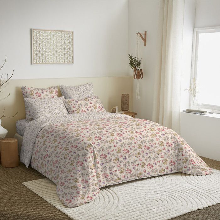 Pack complet housse de couette - Tanya - 240x220 cm - 100% coton - Réversible - Lavable en machine