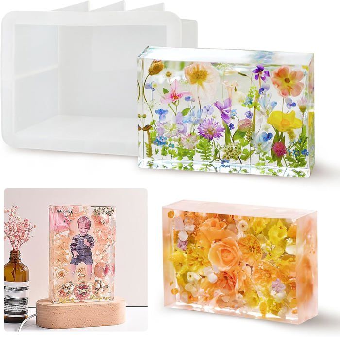 Lot De 10 Moules En Résine Pour Dessous De Verre Rond En Silicone, Boîte De Rangement Rectangulaire Ronde En Silicone époxy Pour Loisirs Créatifs