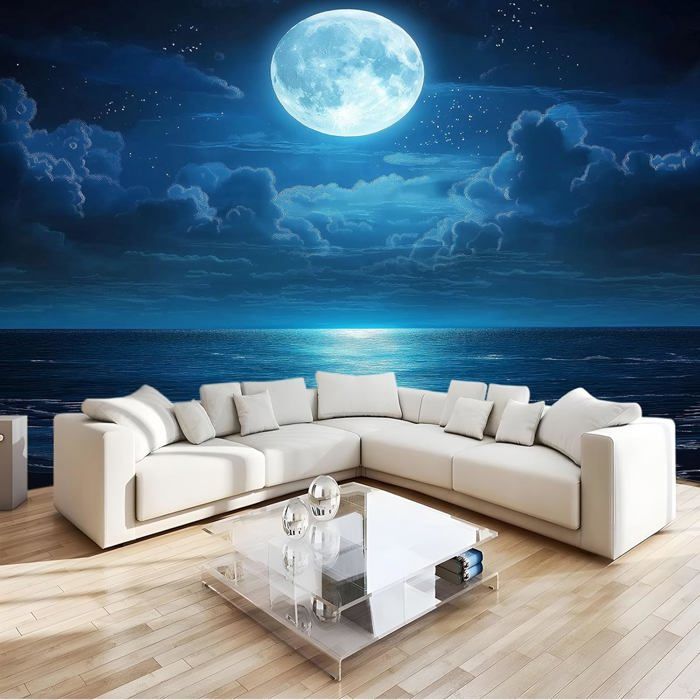 3D Papier Peint Panoramique soie Murales Fantaisie Scène De Nuit ...
