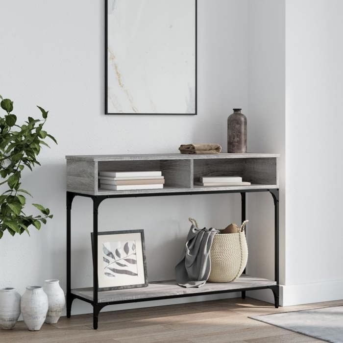 Sonoma Gris 100x30,5x75 cmTable Console Bois D'ingénierie Table ...