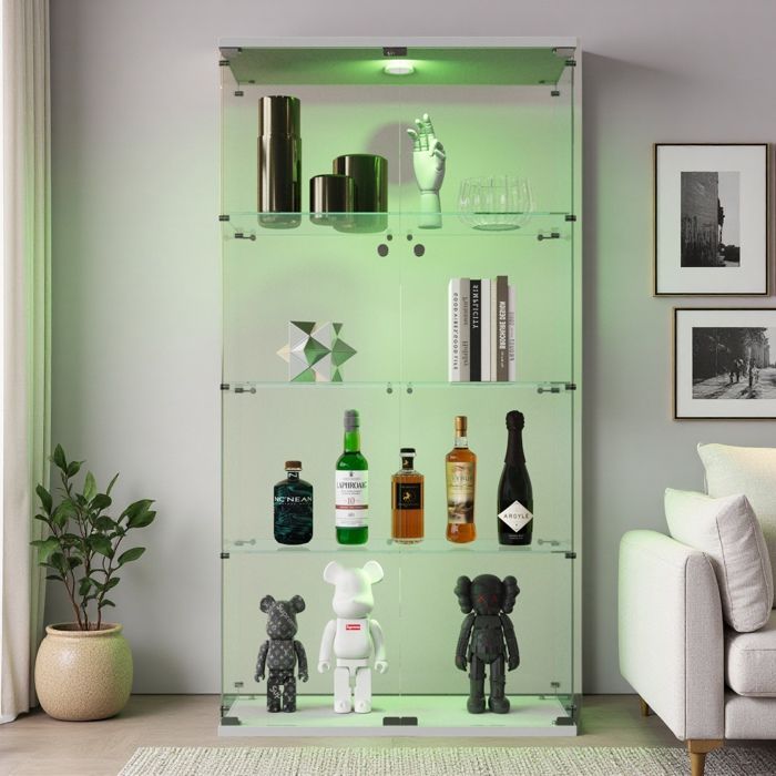 Vicco Armoire de toilette Blanc 80x60cm avec éclairage LED