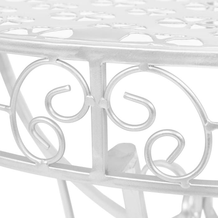 Bon marché * Table dappoint - JILLS Console - Vintage Demi-ronde Métal 72x36x74 cm Argenté FR7626
