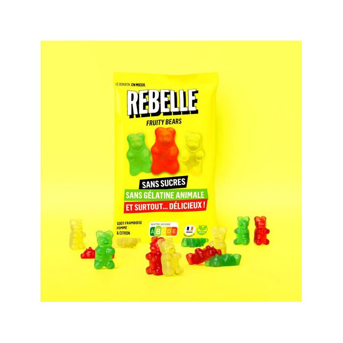 Bon Bons Rouges Durs Acidulés Bonbons REBELLE Oursons acidulés sans sucre - Cdiscount Au quotidien