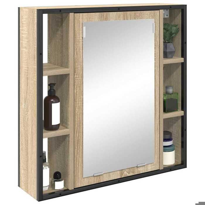 ABBO-SALE*Meuble WC Décoratif JILLS - Armoire miroir de Salle de Bain - Beige 60 x 16 x 60cm SOL387479