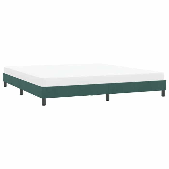 Structure de lit en velours - UU - Vert foncé - 180x210 cm - 213x183x25 cm - Sommier à lattes - Pieds robustes