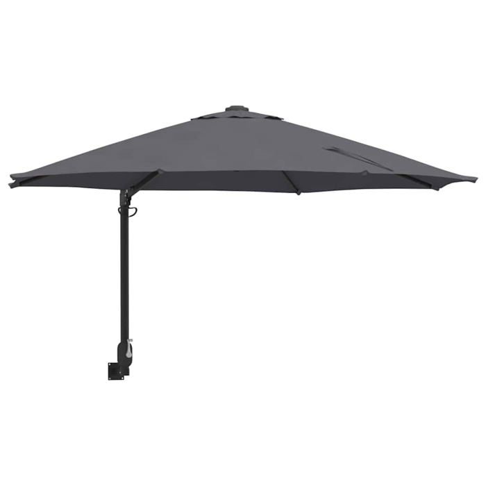 Parasol de patio rond - vidaXL - Anthracite - 248x248x148 cm - Inclinaison ajustable - Résistant aux intempéries