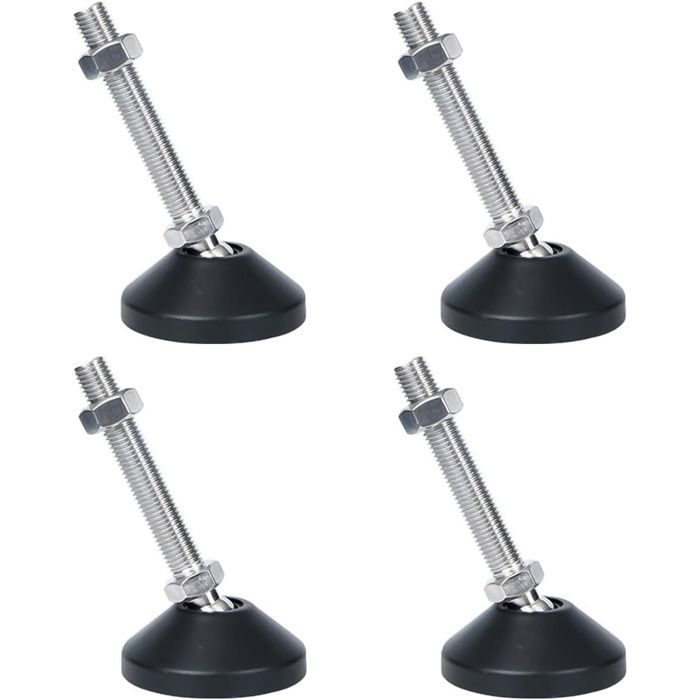 4Pcs M16 Pieds de nivellementpieds filetés réglables pieds pivotants antidérapants pour meubles pieds de nivellement(D60*M16*200)