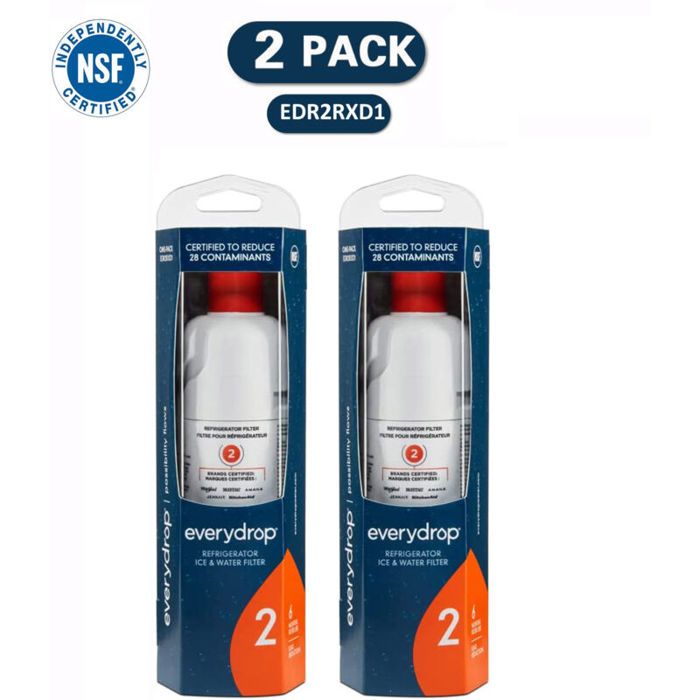 Lot de 2 filtres à eau pour réfrigérateur-Réduction 99 % du plomb-Compatible Whirlpool et autres modèles-Installation facile sans