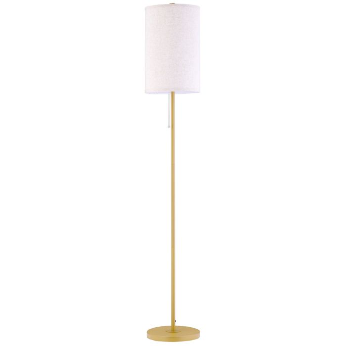 Lampe sur pied - Abat-jour en lin - Interrupteur à chaîne - Support en acier - Douille E27 - Dimensions 25 5x25 5x157 cm