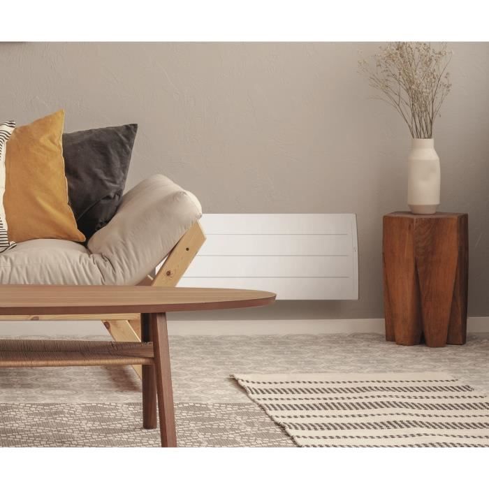 Radiateur électrique AIRELEC ADEOS Bas 750W - Chaleur Douce - Blanc Brillant - Origine France Garant