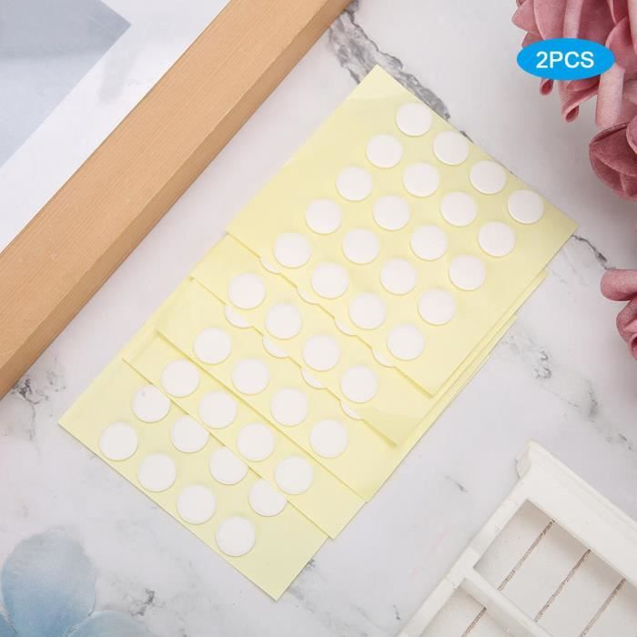 600 Pastilles Double Face Transparentes - Adhésifs Ronds Réutilisables Pour Fixation Propre Sans Traces