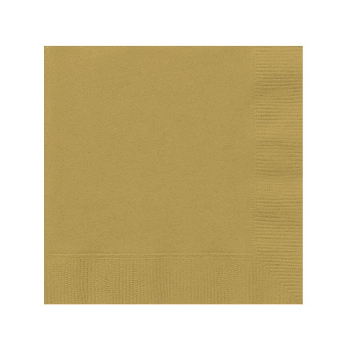 PARTYDECO Haza Original serviettes de table or 17 x 17 cm 20 pi&egrave;ces