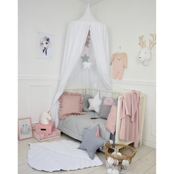 Solenzo Tente Ciel De Lit Blanc Pour Chambre D Enfant Sans