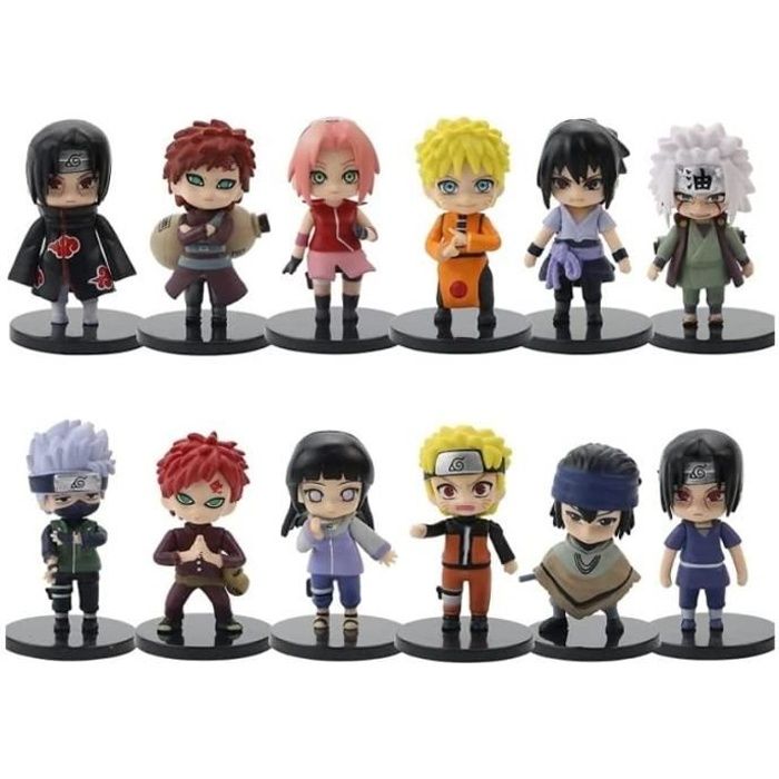 Lot de 12 Mini Figurine Pop Naruto Set de Petites Figurines Chibi
