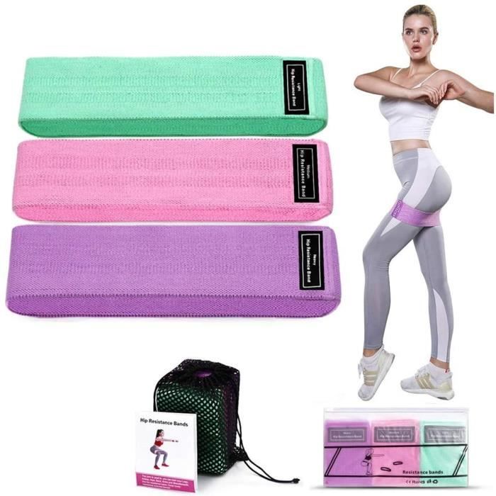 Bande Elastique Fitness - Bandes de Résistance Fitness Set de 3 pour Musculation Pilates Squat Sport Entrainement Corps Jambe[1210]