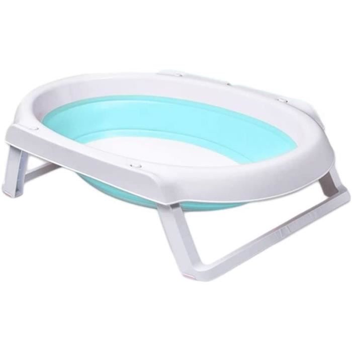 Rabb 1st Baignoire Bébé Pliable Gris - Baignoire Enfant Avec Tapis Antidérapant Et Trous De Drainage (0-2 Ans)