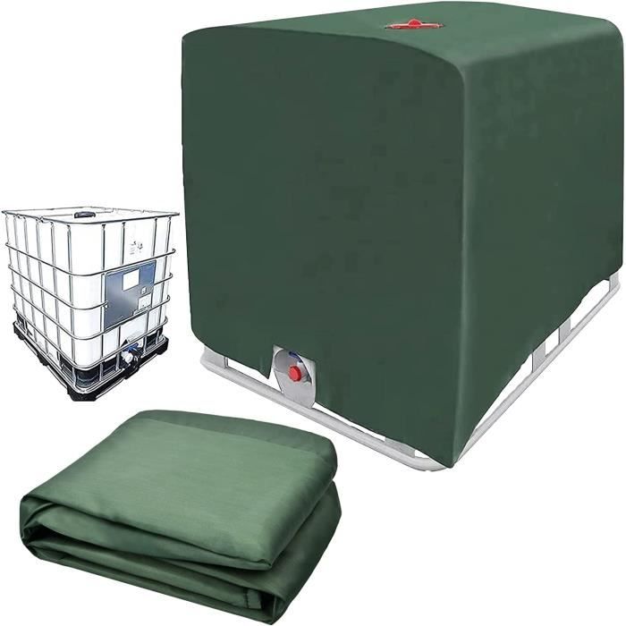 Housse Protection Réservoir IBC 1000L - Bâche 420D Oxford Beige Anti-UV Anti-Pluie Anti-Poussière Avec Fermeture Éclair Et Velcro