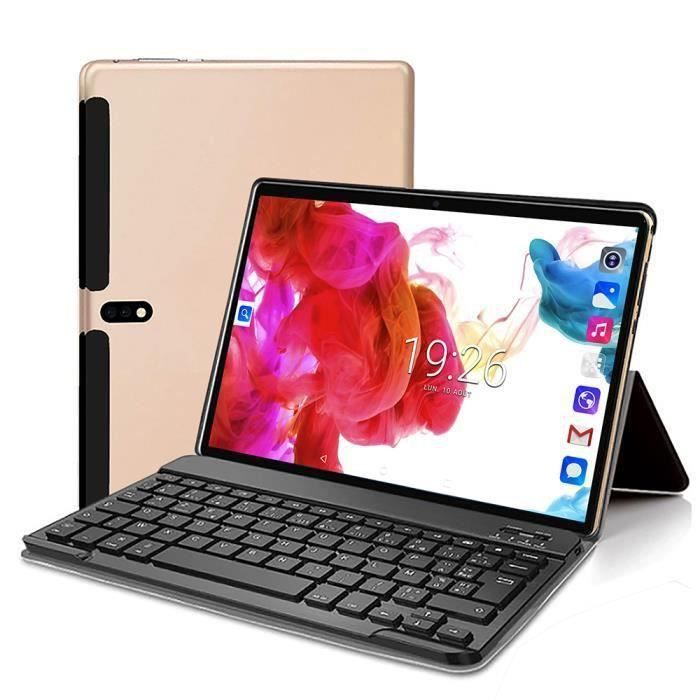 Tablette avec clavier, tablette de stockage 2 en 1 2 Go + 64 Go, extensible  de 512 Go, tablette PC Android 11 10, quadricœur 1,5 GHz, double caméra 8