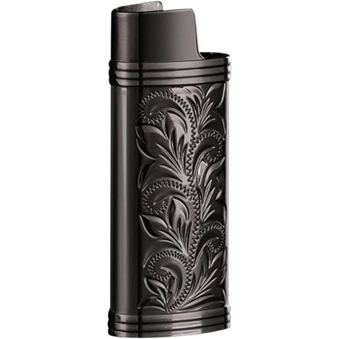 2 étuis Pour Briquet BIC J6 – Alliage De Zinc, Motif Botanique Vintage, Argenté