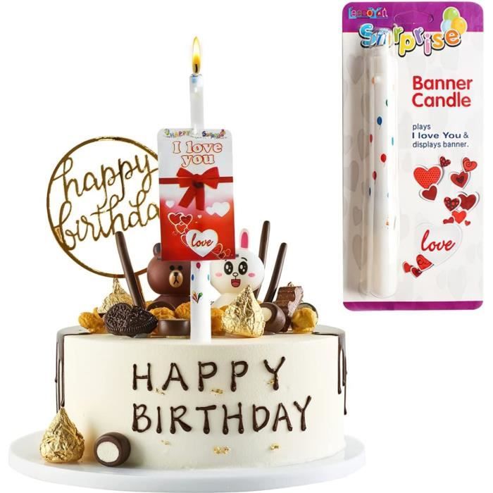 Flocon Bougies Anniversaire 3,Blanches Et Bleues De Neige Paillettes