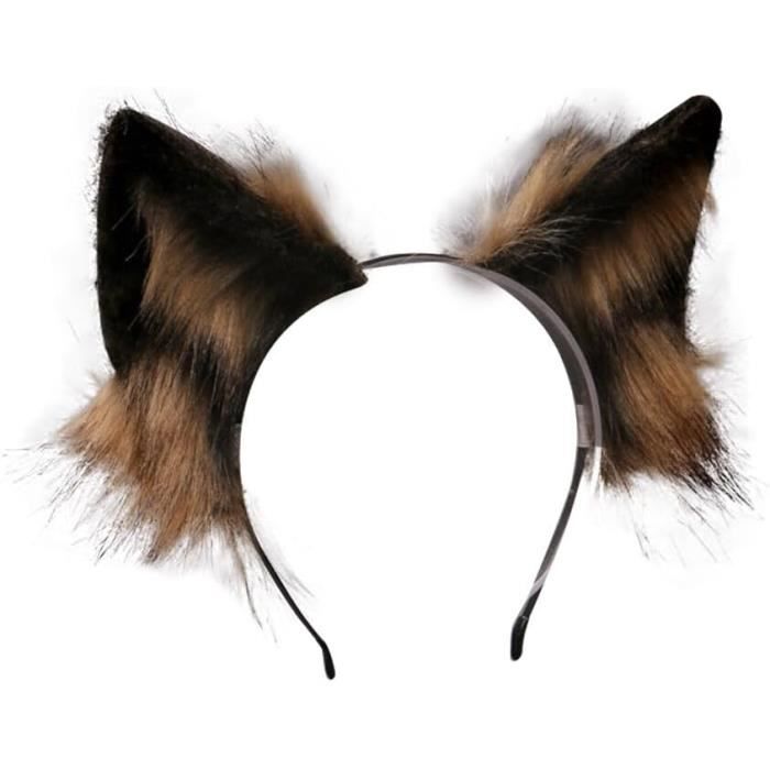 Oreilles Enracinées à Fourrure Pour Filles, Chats, Cosplay, Accessoires Pour Cheveux, Peluche Mignonne, Bande De Sauna D'oreille, Plumes, Décorations De Gland, Jeu De Plis