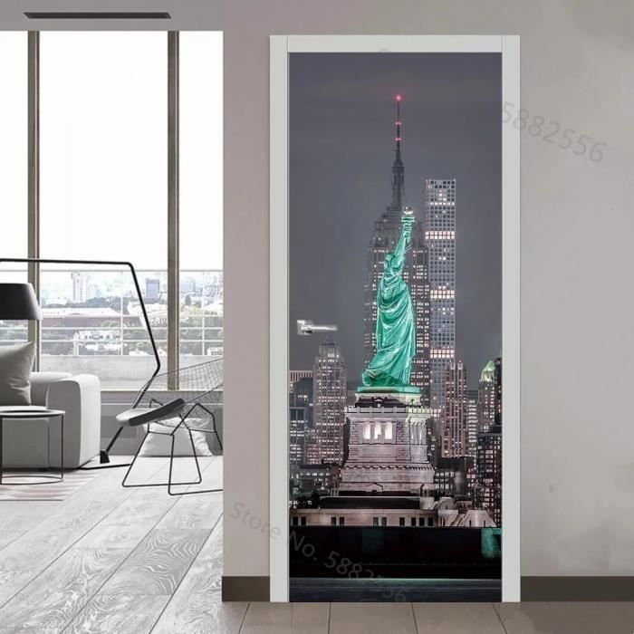 Autocollant De Porte Tulup 'Anen à New York' 75x205 Cm - Sticker Déco Moderne - Neuf Sous Film