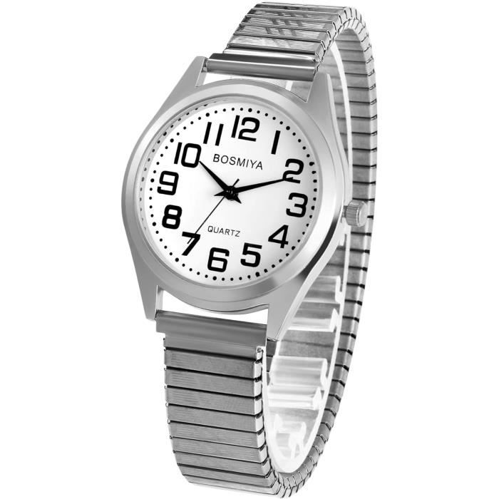 Montre Femme JewelryWe - Bracelet Extensible Acier, Design Élégant