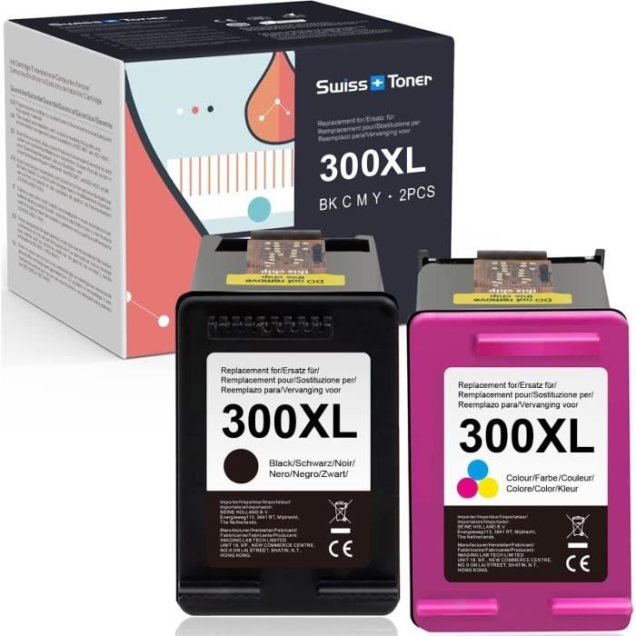 SWISS TONER Compatible pour Cartouche HP 300 300XL Noir et Couleur pour HP  Photosmart C4680,F4580,HP Deskjet F4580,F2480[P1658]