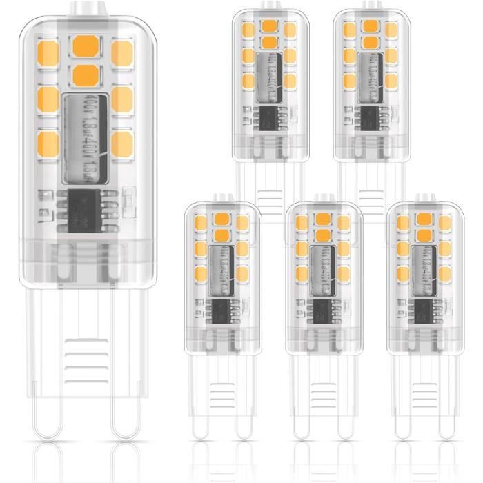 Ampoule LED G9 2W, Equivalent 20W G9 Halogène, Ampoule G9 Blanc