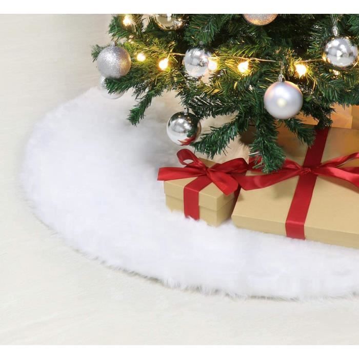 Lot De 4 Chouettes Décoratives En Fausse Fourrure Blanche - 8 Cm - Ornements à Suspendre Sapin Noël Décoration Maison