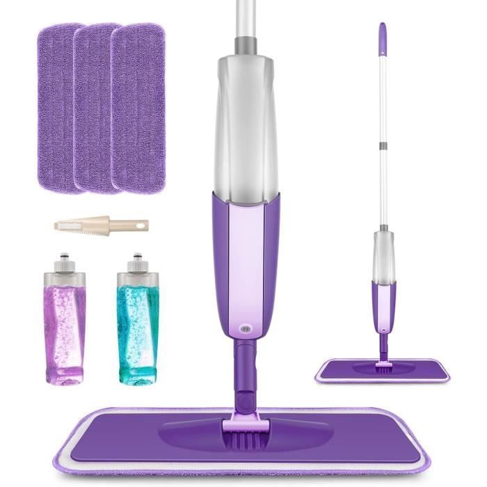 Balai Serpillère Jouet Enfant Avec Vaporisateur Réel - Kit Ménage Montessori, 2 Tampons Lavables, Dès 3 Ans