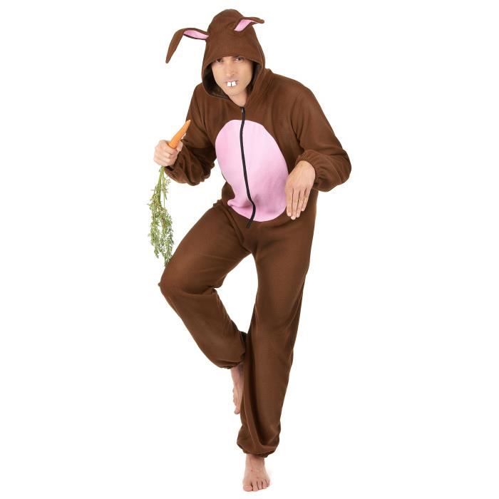 Déguisement lapin homme - Marque - Modèle - Polaire marron - Blanc et rose  - Taille unique - Cdiscount Jeux - Jouets
